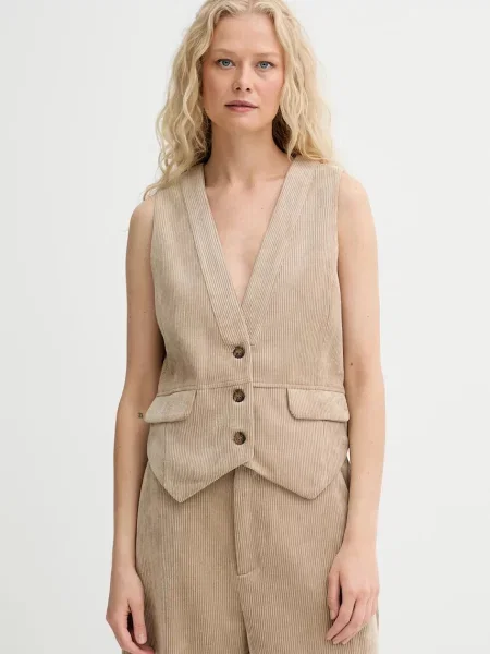 MUNTHE kamizelka sztruksowa LILLIAN brązowa