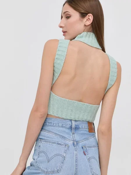 For Love & Lemons Kamizelka zielony z półgolfem
