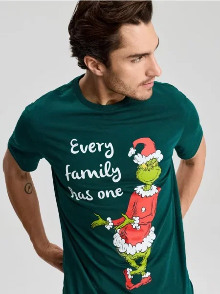 Sinsay Tričko S Potiskem Grinch zelená