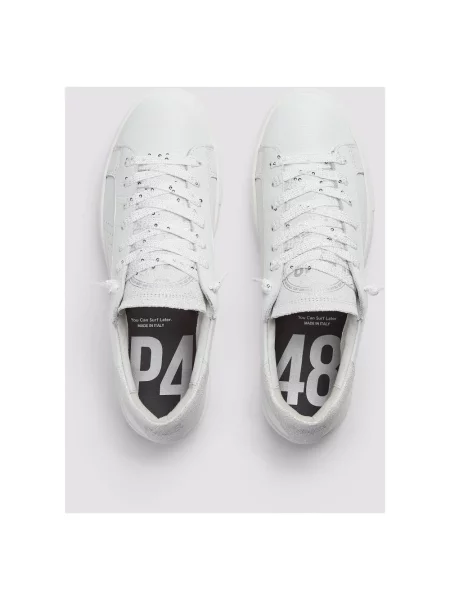 Sneakersy P448 skórzane na platformie białe