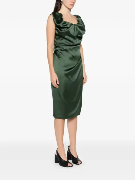 Rochie Vivienne Westwood drapată cu chihlimbar de costum verde
