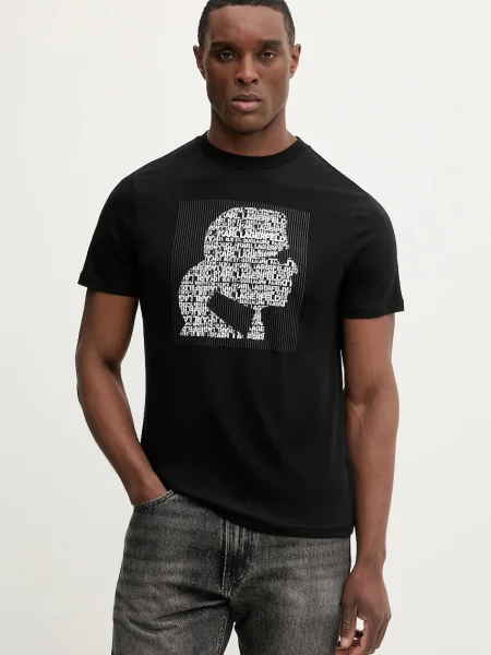 Karl Lagerfeld Majica grafit siva bijela crna