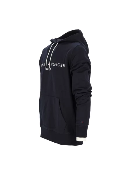 Bluza z kapturem Tommy Hilfiger z logo niebieska