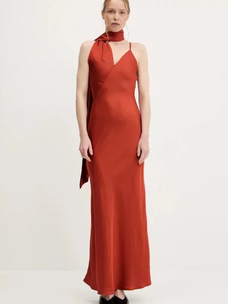 Answear Lab rochie rosu maxi drept