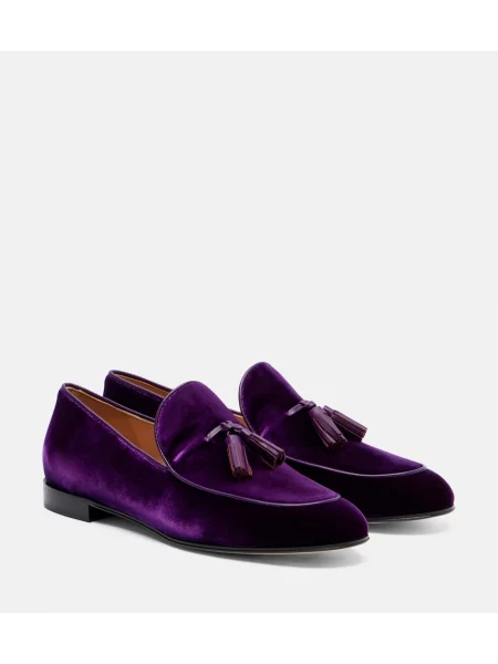 Pantofi loafer Gianvito Rossi de catifea violet