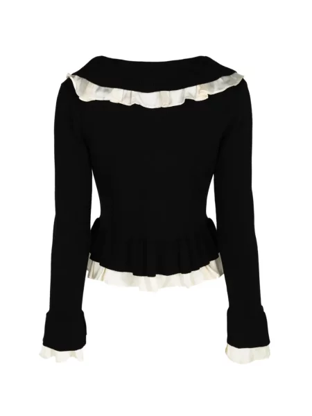 Cardigan Cinq A Sept cu volane negru