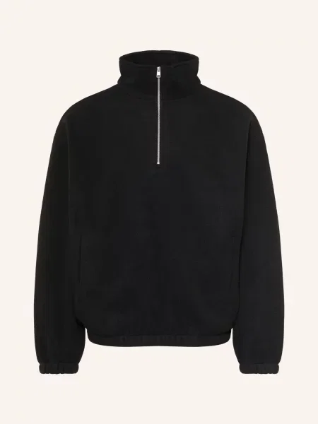 Sandro Sweter Typu Troyer Oversize Z Polaru schwarz czarny