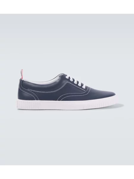 Sneakerși Thom Browne din piele albastru