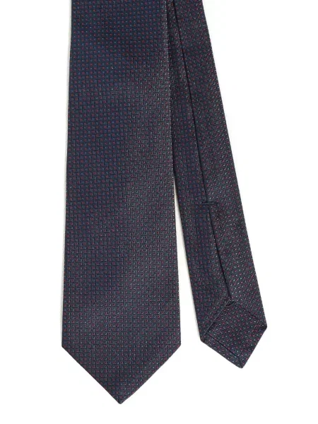 Cravată Kiton cu imprimeu geometric albastru