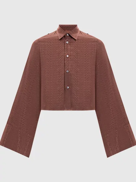 Блузка Maison Margiela Mm6 с принтом коричневая