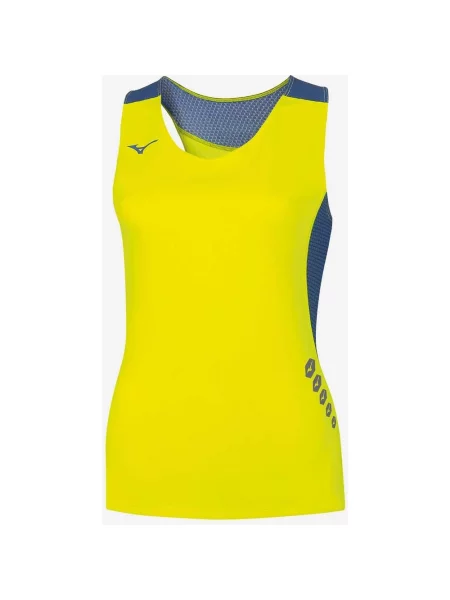 Koszula bez rękawów Mizuno Premium Japan żółto-niebieska XS niebieska