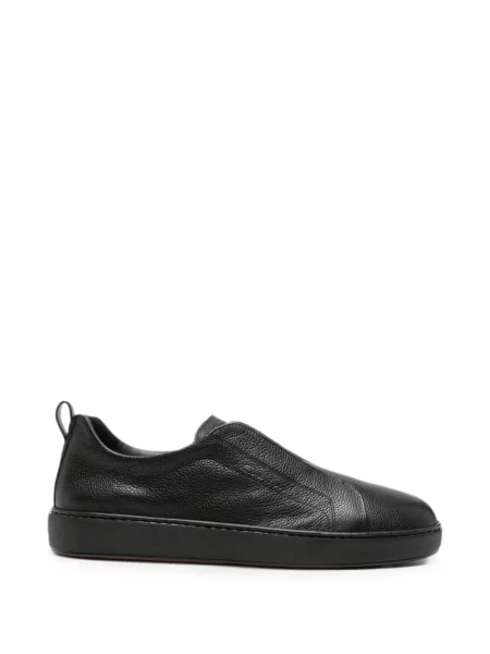 Chiloți Santoni din piele slip-on negru