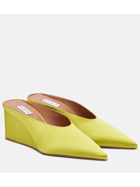 Satenaste mules Alaia s polno peto zelena