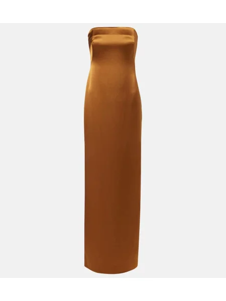 Satynowa sukienka Galvan brązowa