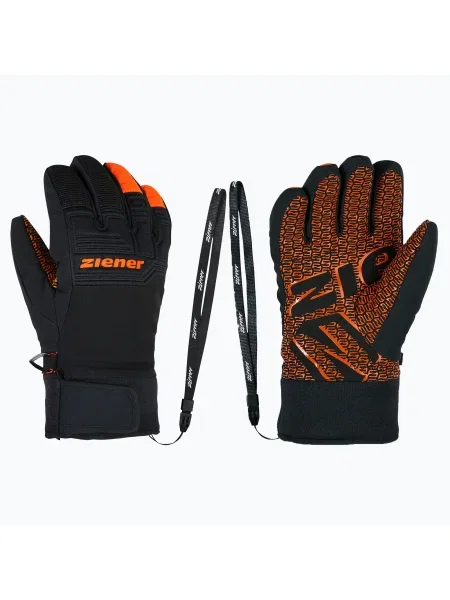 Детски скиорски ръкавици ZIENER Lanus-Z AS PR bright orange черно