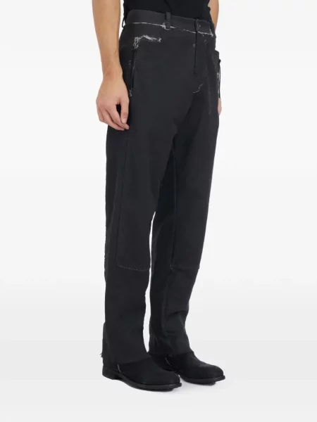 Kalhoty Masnada s oděrkami černé