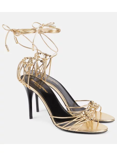 Sandale Saint Laurent din piele auriu