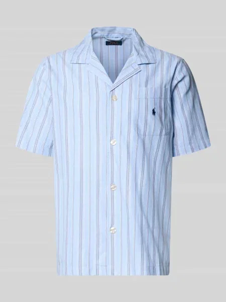 Góra od piżamy z nadrukiem z motywem na całej powierzchni Polo Ralph Lauren Underwear niebieska