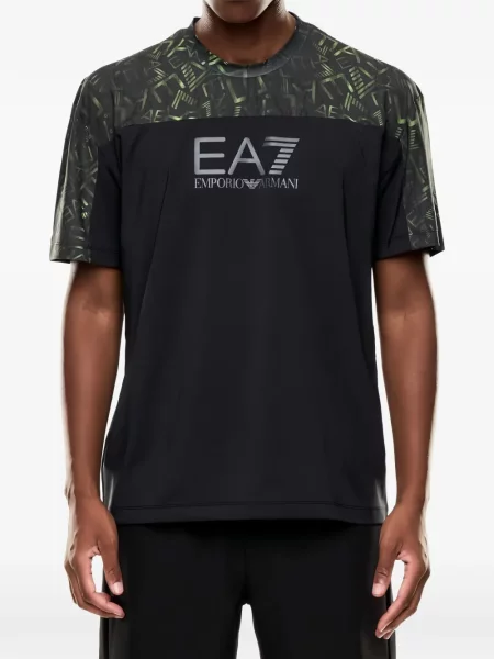 Scurt tricou Ea7 Emporio Armani cu imagine negru