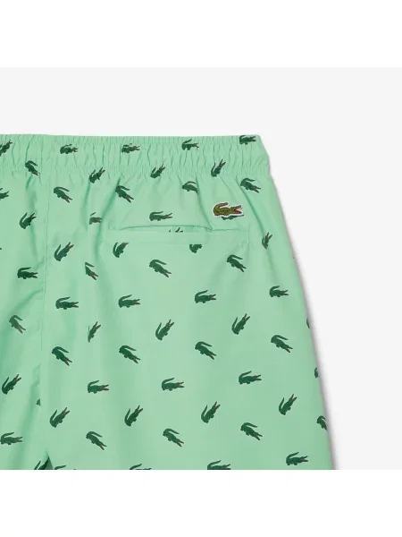 Lacoste Kąpielówki Z Nadrukiem Krokodyla zielony