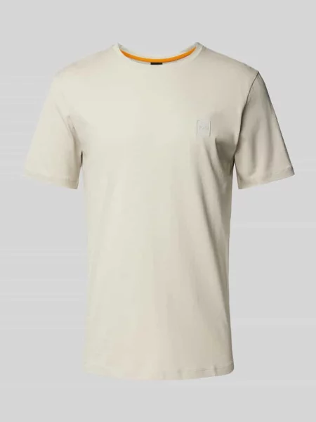 T-shirt z naszywką z logo model ‘Tales’ beżowa