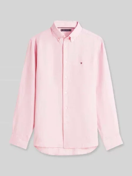 Koszula casualowa o kroju regular fit z czystego lnu Tommy Hilfiger różowa