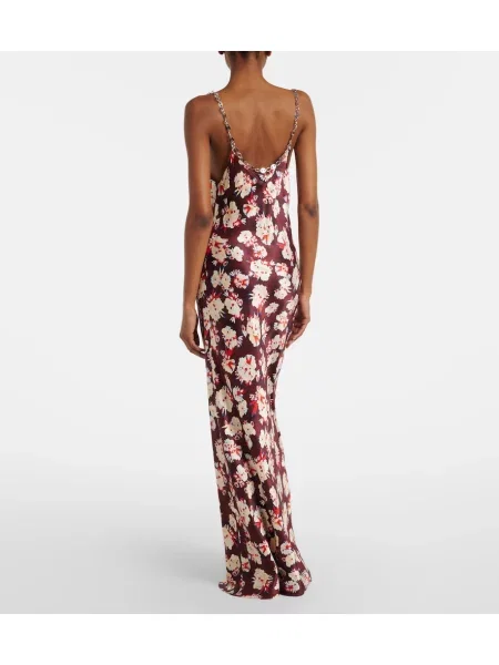 Rochie maxi Rabanne de mătase cu model floral
