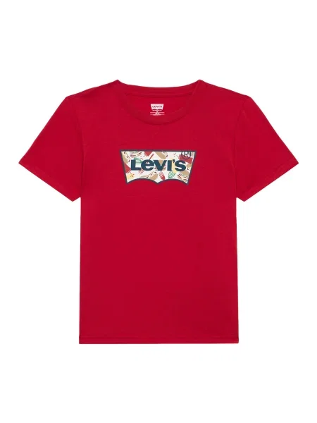 Levi's Kids Marškinėliai BARBECUE BATWING tamsi smėlio / tamsiai mėlyna / raudona balta