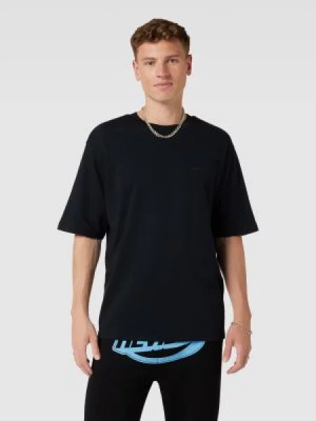 T-shirt z detalem z logo Review czarna