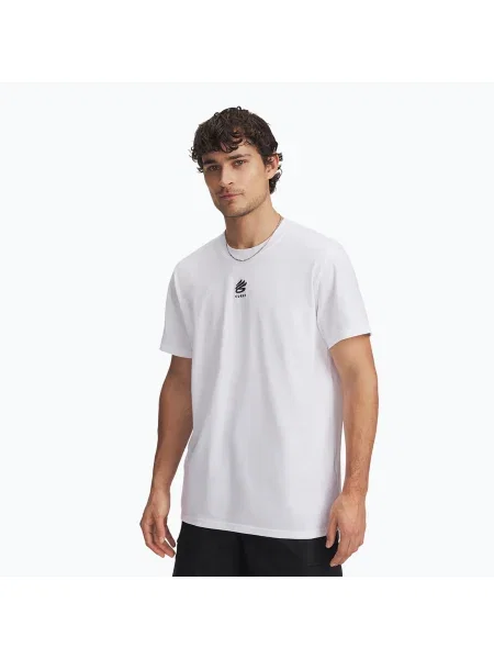 Мъжка тениска Under Armour Curry Hvyweight Logo White/Black бяло