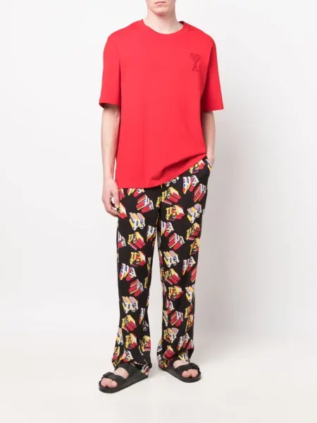Pantaloni Palm Angels cu imagine negru