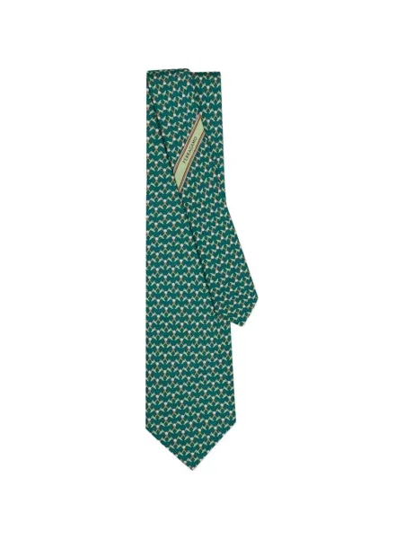 Cravată Ferragamo de mătase verde