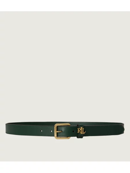 LAUREN RALPH LAUREN Curea de piele Logo Keeper verde