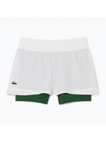 Pantaloni scurți de tenis Lacoste pentru femei alb/verde alb