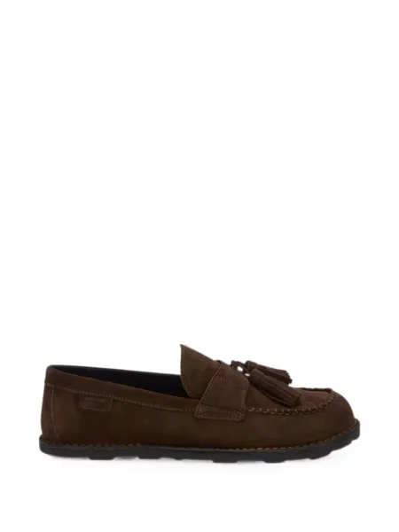 Pantofi loafer Moschino din piele de căprioară maro