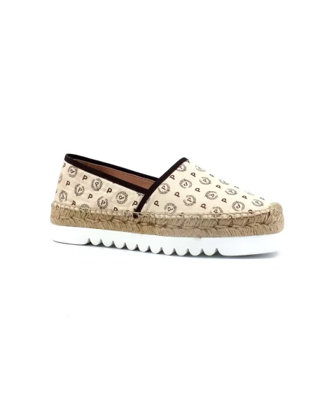 Espadryle Pollini skórzane beżowe