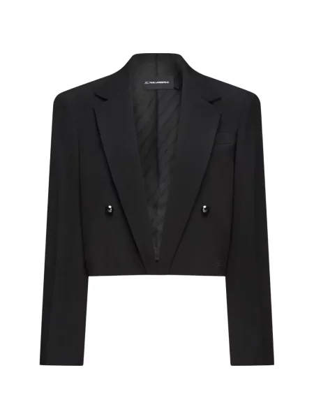 Decupat sacou Karl Lagerfeld cu două rânduri de nasturi negru