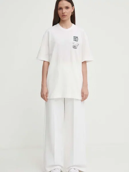 Однотонные спортивные штаны Lacoste белые