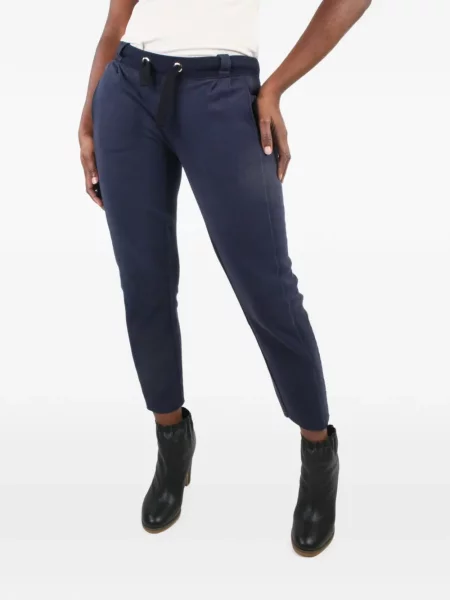 Pantaloni Maison Ullens alergare cu cordon albastru