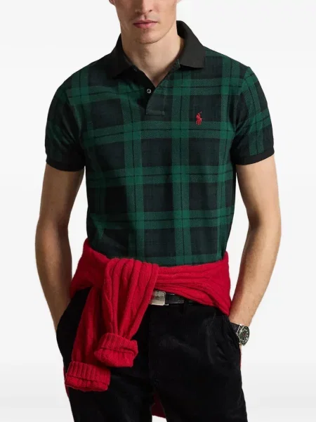 Карирана препасан дълго шапка Polo Ralph Lauren синьо