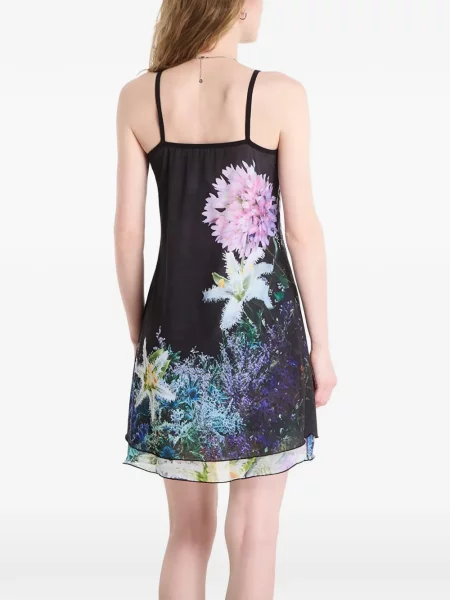 Rochie mini Desigual cu model floral cu imagine verde