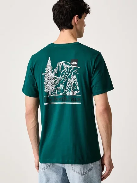 The North Face T-shirt z bawełną Monte zielona