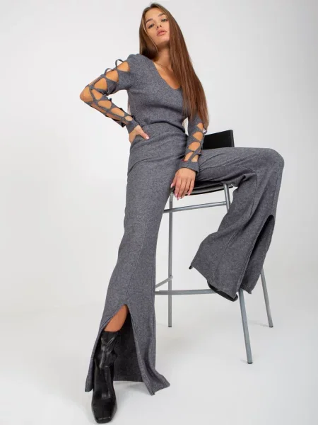 Pantaloni Fashionhunters gri