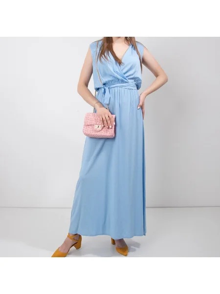 Rochie maxi Resti de costum albastru