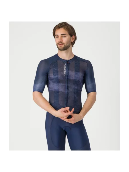 Koszulka rowerowa Castelli Climber's A/C Rosso Corsa krótki rękaw granatowa M niebieska