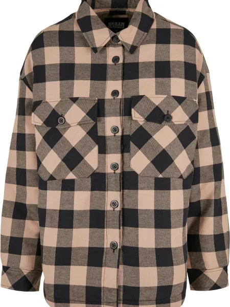 Flanel kockás ing Urban Classics fekete