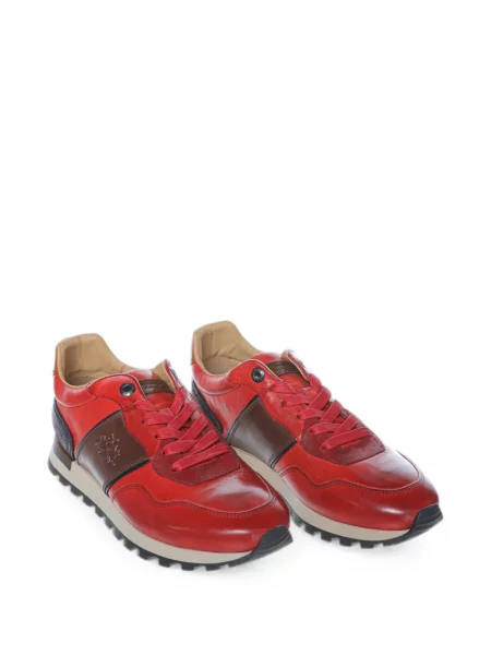Sneakerși La Martina din piele roșu