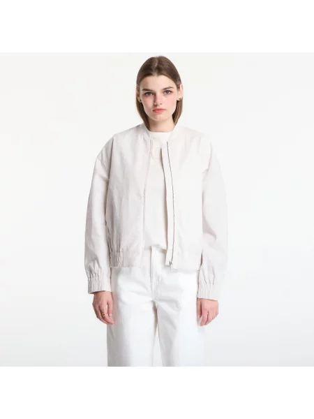 Vestă Calvin Klein Linen Bomber Jacket White Sand L alb