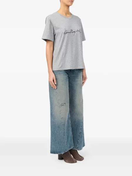 Μπλούζα Mm6 Maison Margiela με σχέδιο από ζέρσεϋ γκρι