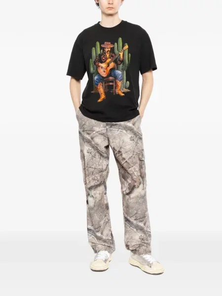 Tricou Melt cu imagine cu decolteu rotund negru